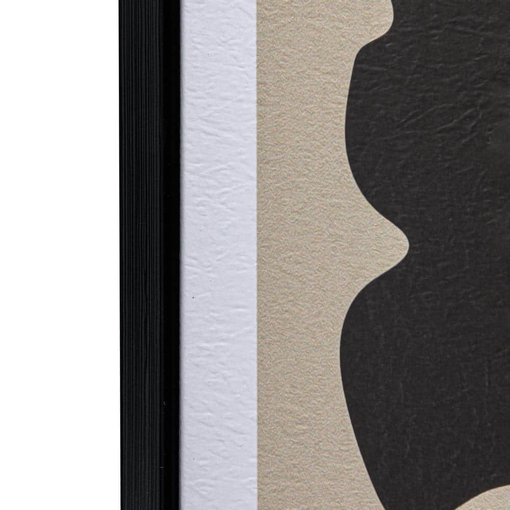 Black and Cream Floral Art with Reclaimed Wood Frame