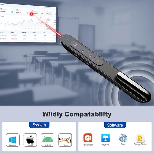 Lukyamzn Presentation Clicker Remote with Red Light Pointer for