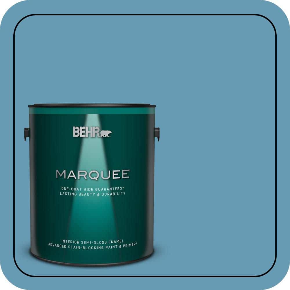 1 gal. #S490-4 Yacht Blue One-Coat Hide Semi-Gloss Enamel Interior Paint & Primer price history on PriceWatchPro