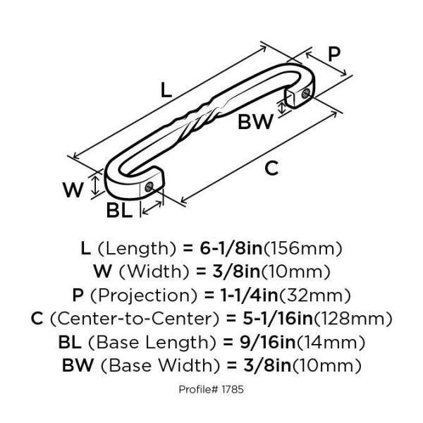 Satin Nickel 5 1/16" Center to Center Arch Cabinet Pull