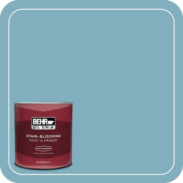 BEHR ULTRA 1 qt. #PMD-83 Porcelain Blue Extra Durable Flat Interior Paint & Primer