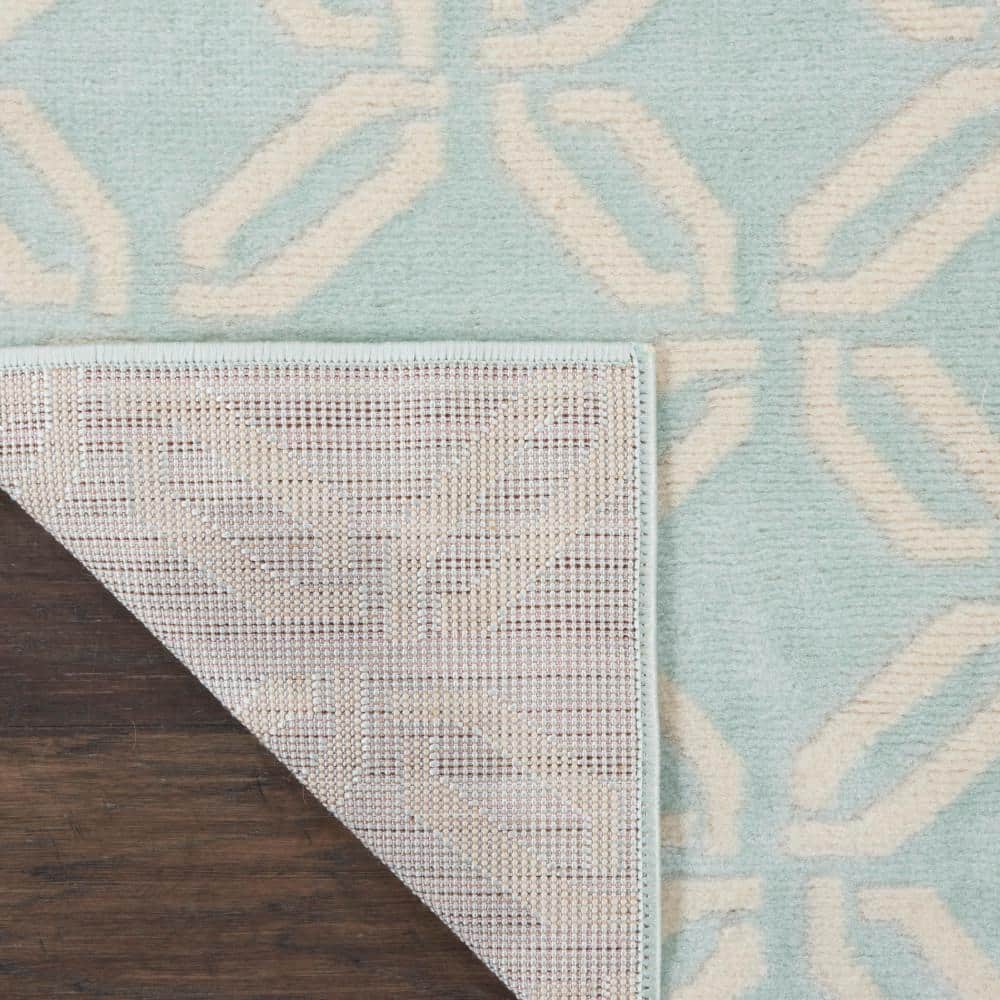 Green Trellis Synthetic Reversible 2' x 4' Area Rug