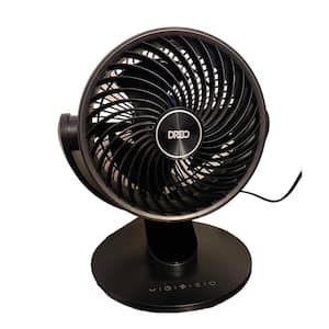 10.24 in. 4-Speeds Table Fan in Black with Remote, 120-Degree Adjustable Tilt, 8-Hour Timer and Air Circulator Fan