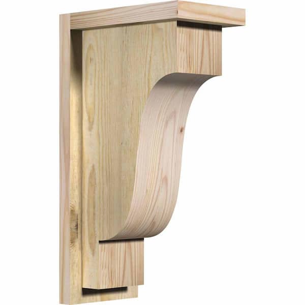 Ekena Millwork 6 in. x 10 in. x 18 in. Douglas Fir Newport Rough Sawn Corbel with Backplate