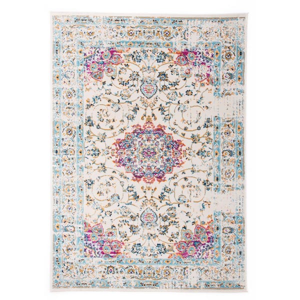 World Rug Gallery Traditional Persian 5 ft. x 7 ft. Pink Area Rug