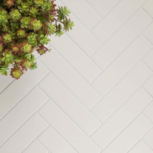 Sway White 2.75 in. x 11.02 in. Matte Porcelain Wall Tile (5.05 sq. ft./ Case)