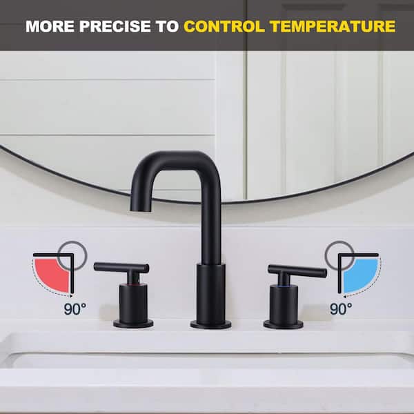 ARCORA 8 in. Widespread Double-Handle High-Arc Bathroom Sink