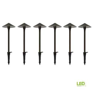 20-Watt Equivalent Low Voltage Brass Integrated LED Outdoor Landscape Path Light (6-Pack)