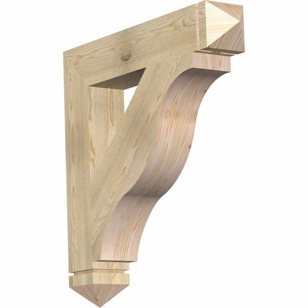 Ekena Millwork 6 in. x 36 in. x 36 in. Douglas Fir Funston Arts and Crafts Rough Sawn Bracket