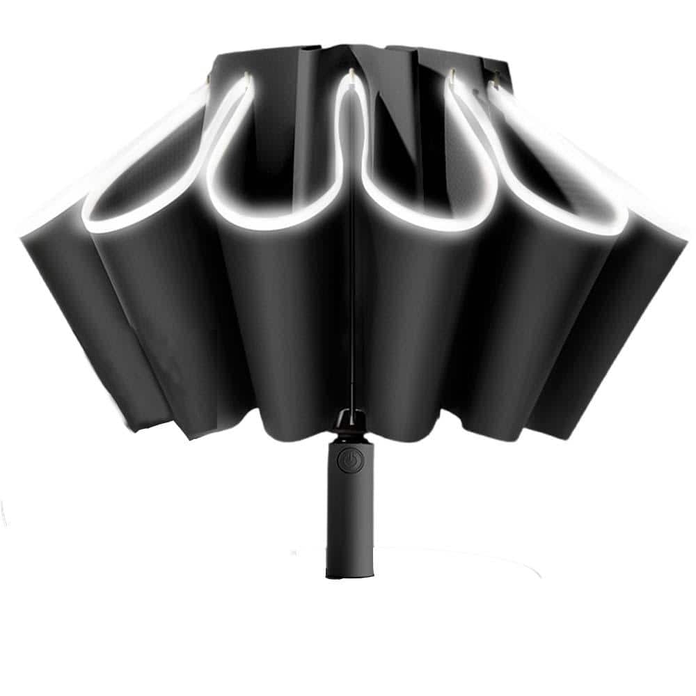 Pro Space 41.5 in. Folding Rain Umbrella, Reverse Open and Close Black
