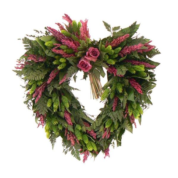 The Christmas Tree Company Love Eternal 17 in. Dried Floral Heart Wreath-DISCONTINUED