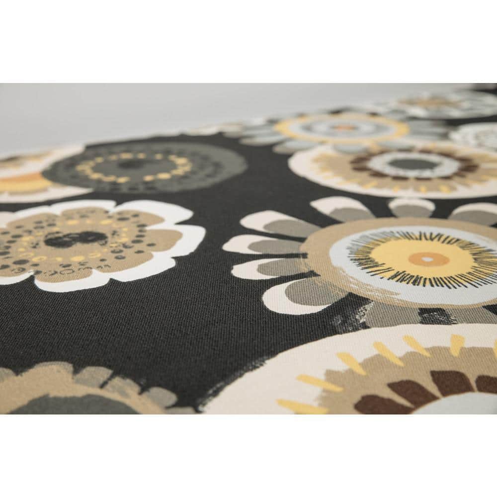 Black and Yellow Floral Oversized Lumbar Pillows Set