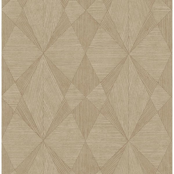 A-Street Prints Intrinsic Light Brown Geometric Wood Paper Strippable Wallpaper (Covers 56.4 sq. ft.)
