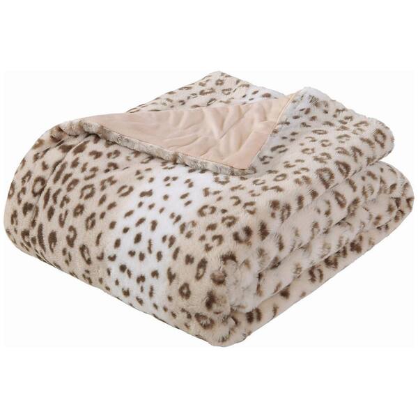 Tidoin Geometric Sand Flannel Sherpa 50 in. x 60 in. Throw Bed Blanket