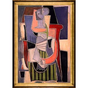 Woman sitting in an armchair by Pablo Picasso Athenian Gold Framed Oil Painting Art Print 29 in. x 41 in.