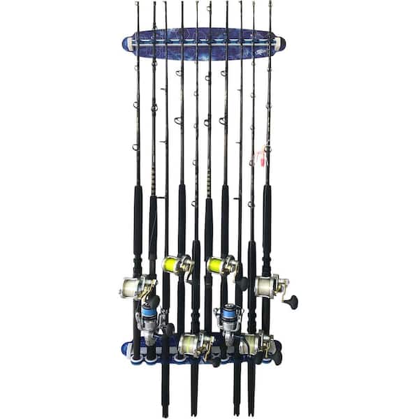 Reel Salty All Weather 3 in 1 10-Rod Ceiling/Wall Rack