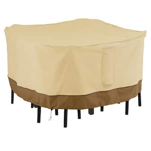 Veranda 66 in. L x 66 in. W x 34 in. H Square Outdoor Patio Bar Table and Chair Set Cover