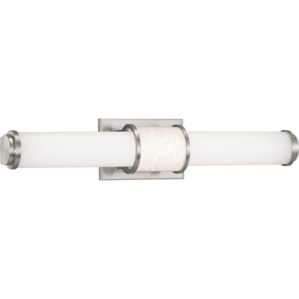 Phase 1.2 Brushed Nickel 24" LED Bath Bar with Acrylic Shade