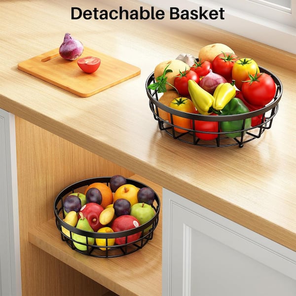 Esepony 2-Tier Fruit Basket Bowl Vegetable Storage with 2 Banana