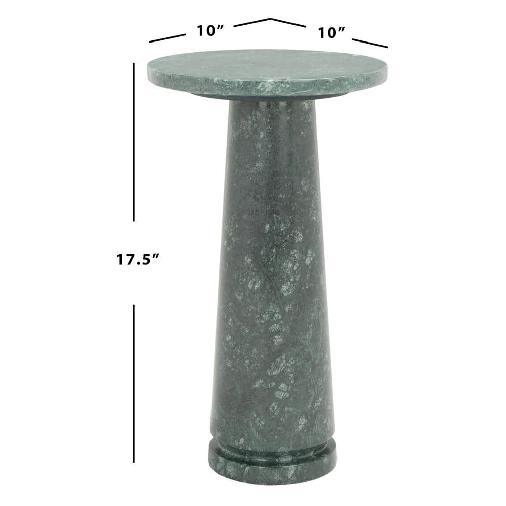 Valentia 10 in. Green Round Marble End Table - thumbnail 6