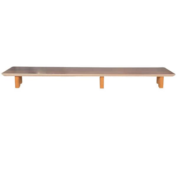 Unbranded Dual Monitor Stand Riser Solid Wood Desk Shelf with Eco Cork Legs for Laptop Computer TV PC Printers Desktop Organizer