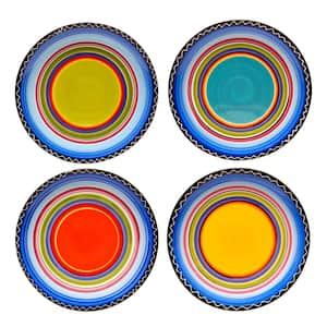Tequila Sunrise 11 in. Multi-Colored Dinner Plate (Set of 4)