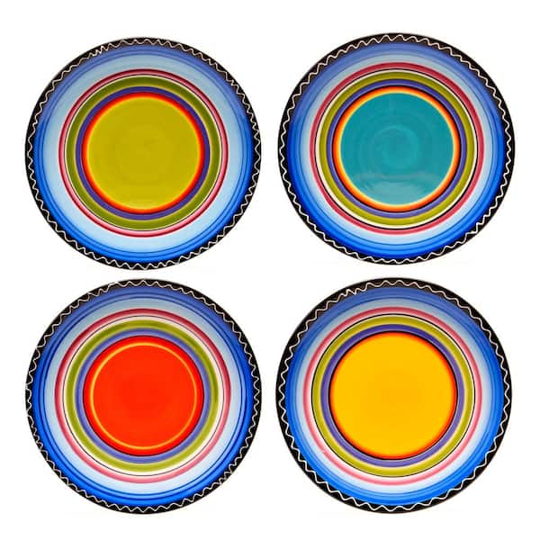 Certified International Tequila Sunrise 11 in. Multi Colored Dinner Plate Set of 4 43530SET 4 The Home Depot