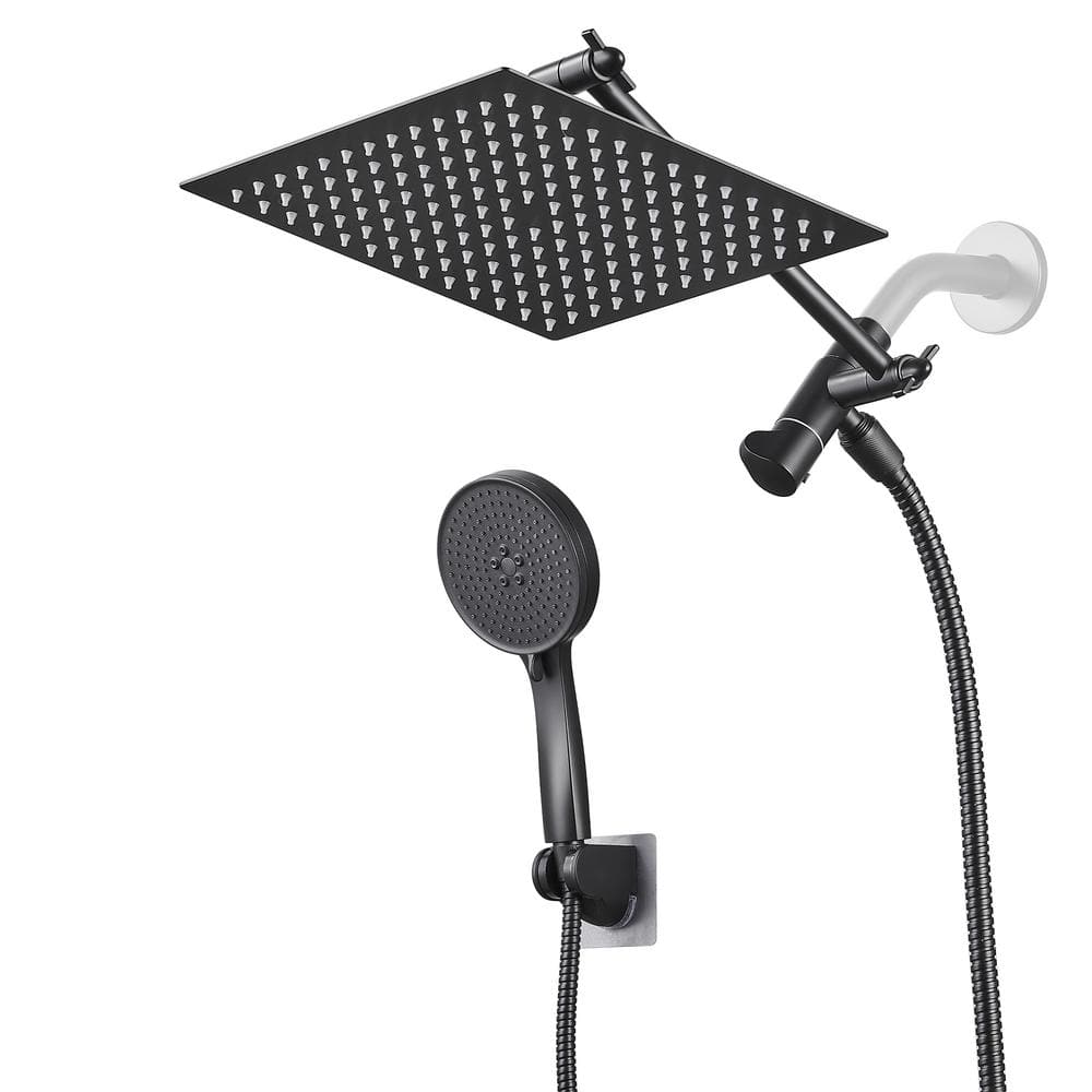 Zalerock Rainfull 5-Spray Patterns 10 in. Wall Mount Dual Shower Head ...