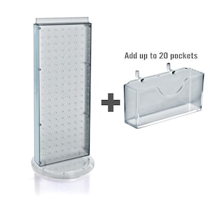 21 in. H x 8 in. W Counter Pegboard Gift Card Holder in Clear (20-Pockets)