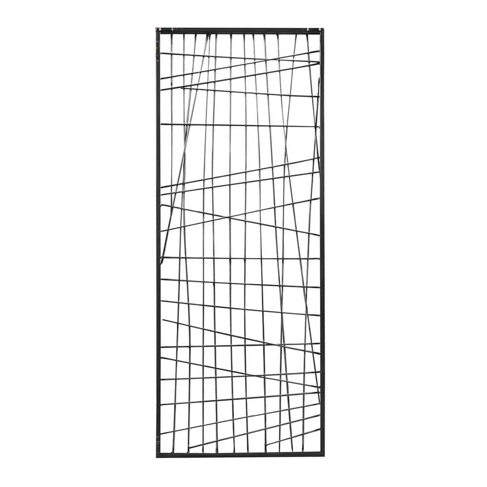 35.4 in. x 13.8 in. Distressed Black Metal Work, Wall Decor for Living Room