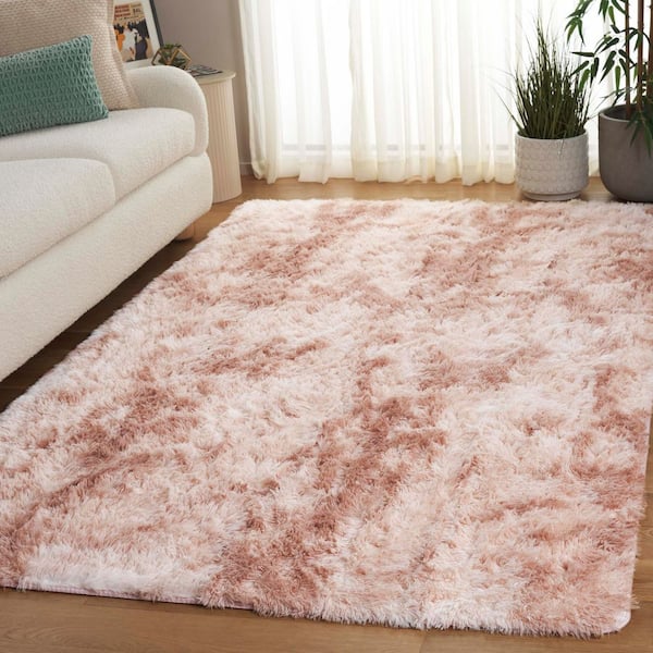 Rainbow Shag 2 ft. x 4 ft. Beige Abstract Solid Area Rug