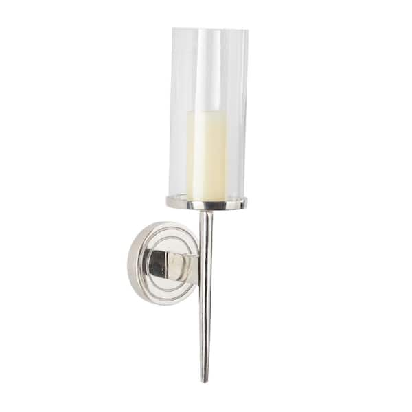 Brushed nickel candle wall outlet sconces