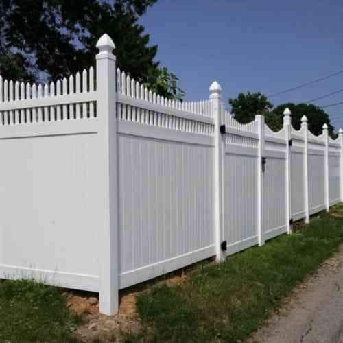 Halifax 7.4 ft. W x 5 ft. H White Vinyl Privacy Fence Double Gate Kit