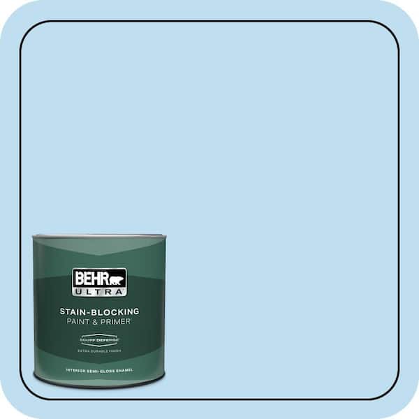 BEHR ULTRA 1 qt. #550A-2 Tropical Pool Extra Durable Semi-Gloss Enamel Interior Paint & Primer