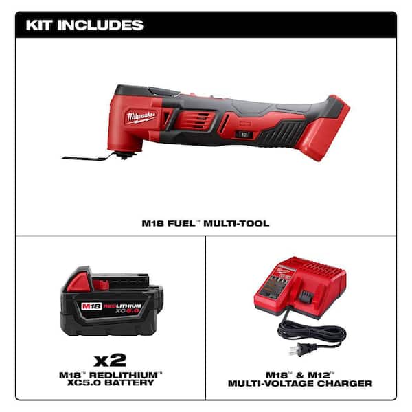 M18 18V Lithium-Ion Cordless Oscillating Multi-Tool w/(2) 5.0Ah Batteries & Charger