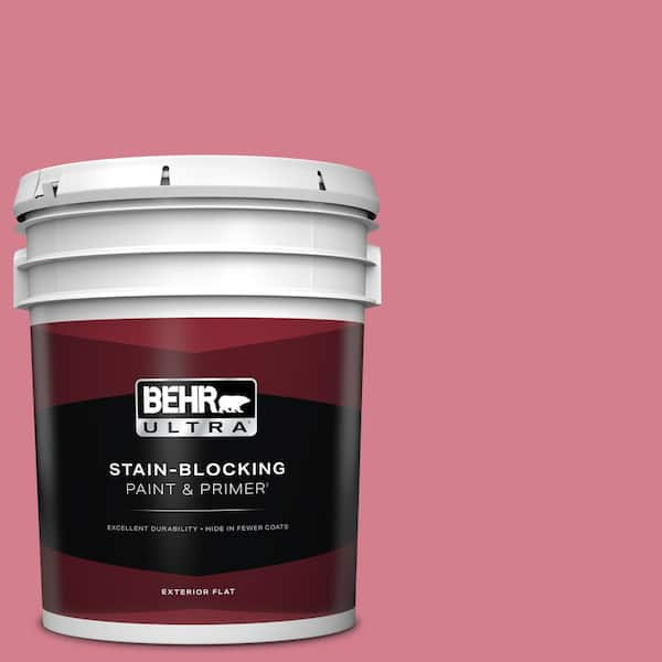 BEHR ULTRA 5 gal. #P140-4 I Pink I Can Flat Exterior Paint & Primer