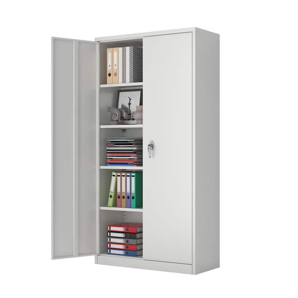 Kaikeeqli Superior 72 in. H x 36 in. W x 18 in. D Metal Storage Freestanding Cabinet Set in Gray