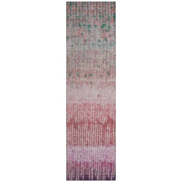 Chantille Machine Washable Indoor/Outdoor Abstract ACN2811 Pink 2 ft. x 7 ft. Runner Rug