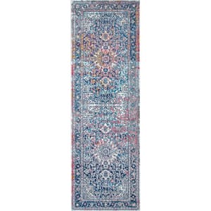 Persian Vintage Raylene Blue 2 ft. 6 in. x 14 ft. Runner Rug