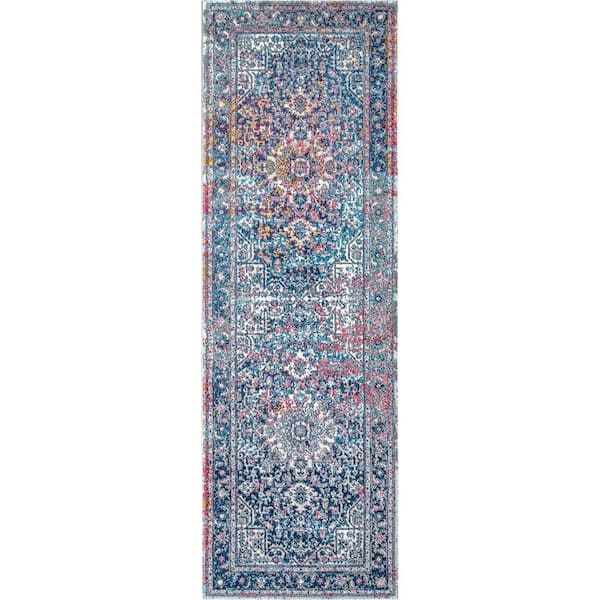 Best Deal for Vintage Blue Wooden Pattern Runner Rug for Hallway 2x6 ft