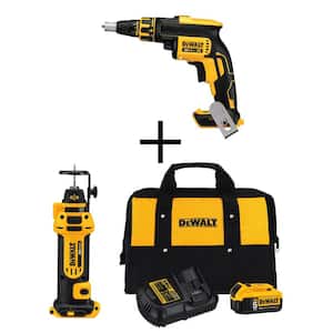 20-Volt MAX XR Cordless Brushless Drywall Screw Gun with (1) 20-Volt 5.0Ah Battery & Cut-Out Tool