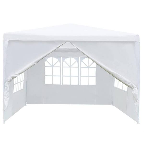 Alpulon 10 ft. x 10 ft. White Canopy Tent Heavy-Duty Wedding Party Tent ...