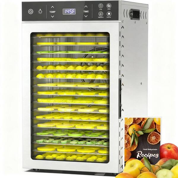 Stainless Steel Food Dehydrator-Premium Electric Dehydrator with 4 Preset, Adjustable Timer & Temperature Control
