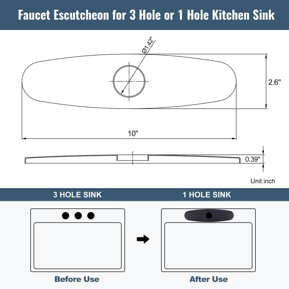10-Inch Oil Rubbed Bronze Stainless Steel Escutcheon Plate