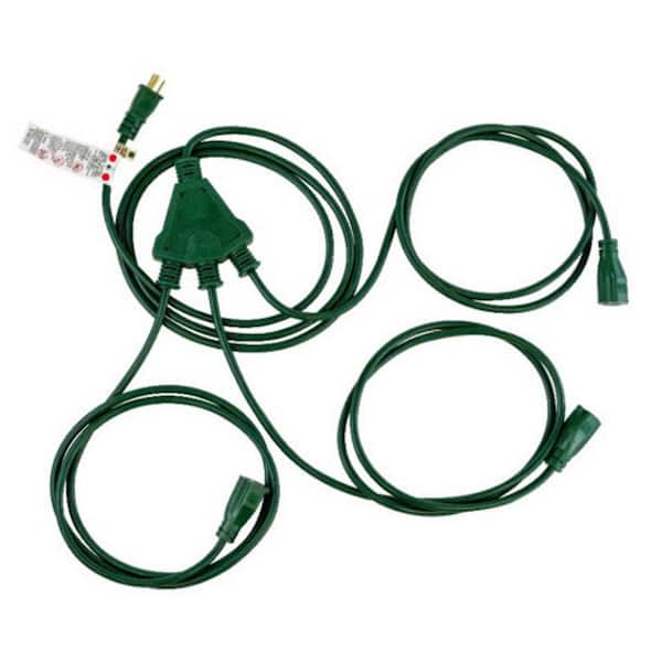 SJTW 40 ft. 14/3 3-Outlet Multi-Directional Landscape Cord