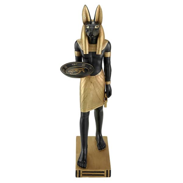 Design Toscano Anubis Servant of the Pharaohs 12 in. W Black Polyresin Pedestal
