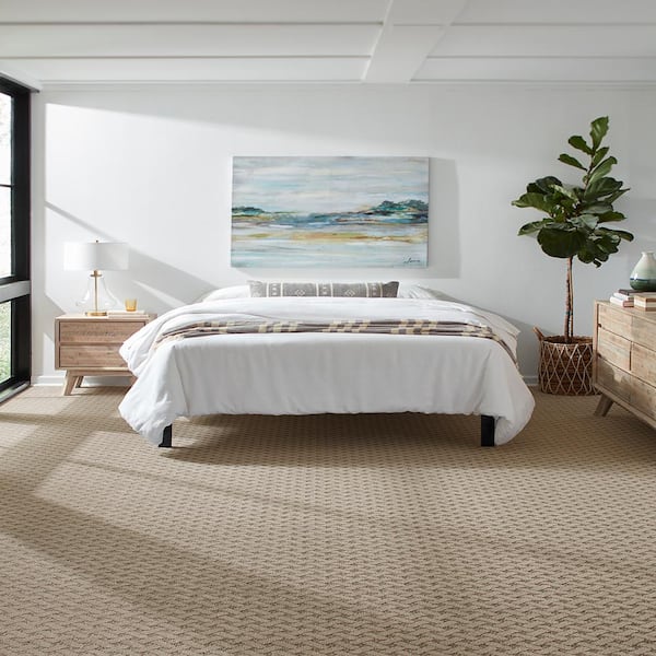 Sharp Perception Classical Beige 37 oz. Polyester Pattern Carpet - Installation Required