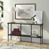 Meyer&Cross 55 in. Blackened Bronze Rectangle Glass Console Table with Solid Metal Shelf AT0985