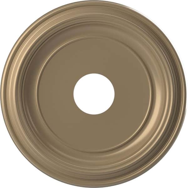 Ekena Millwork 16" O.D. x 3-1/2" I.D. x 1-3/8" P Traditional Thermoformed PVC Ceiling Medallion in Universal Metallic Champagne Mist