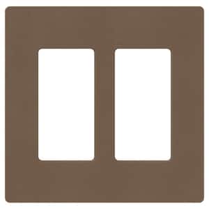 Claro 2 Gang Wall Plate for Decorator/Rocker Switches, Satin, Espresso (SC-2-EP) (1-Pack)